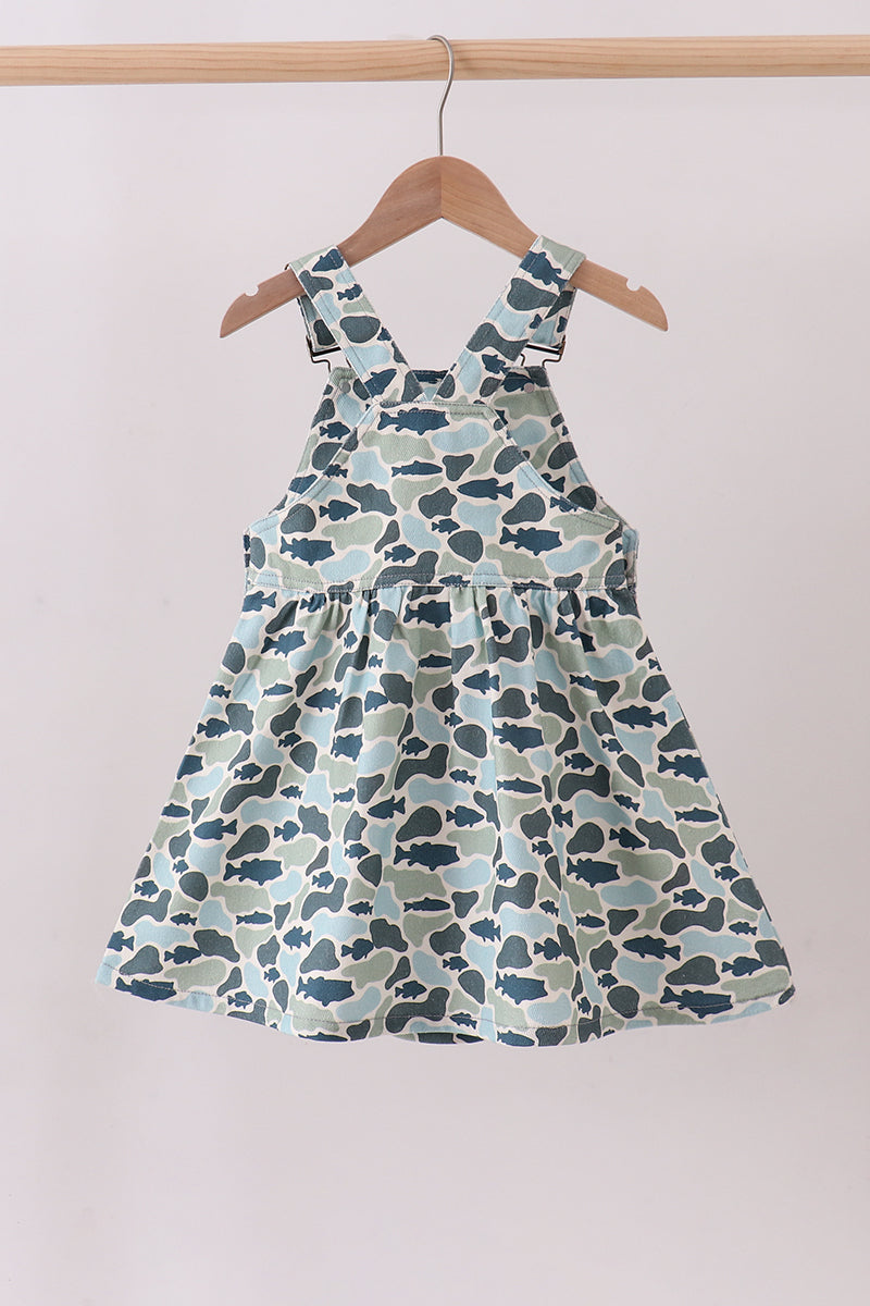 Abby & Evie Kids Camouflage denim dress