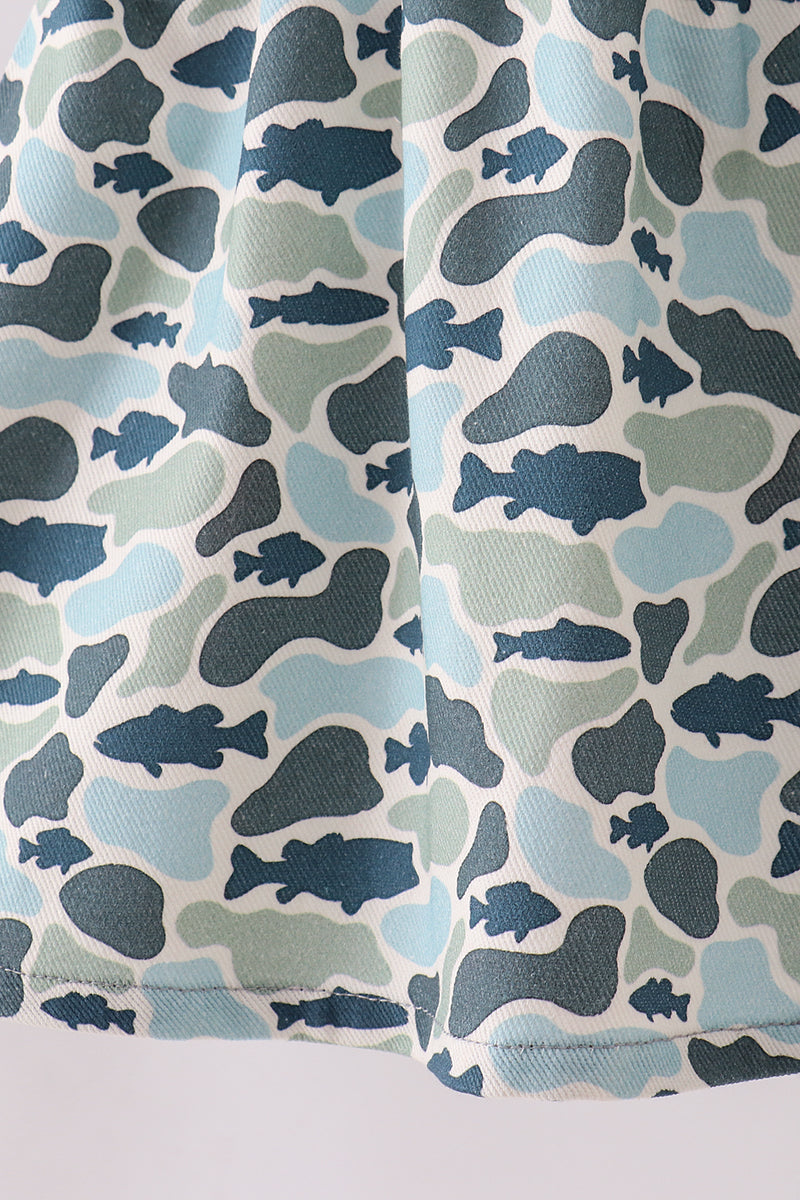 Abby & Evie Kids Camouflage denim dress
