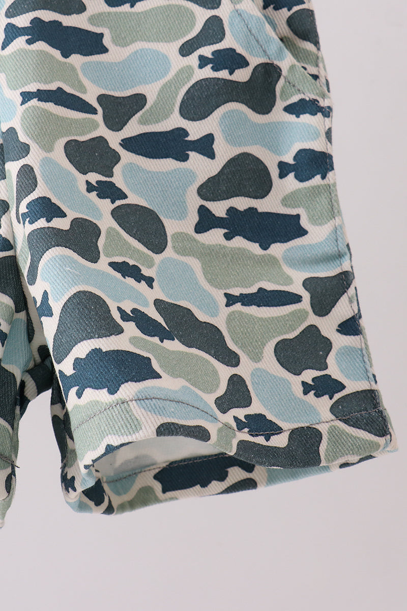 Abby & Evie Kids Camouflage denim overall