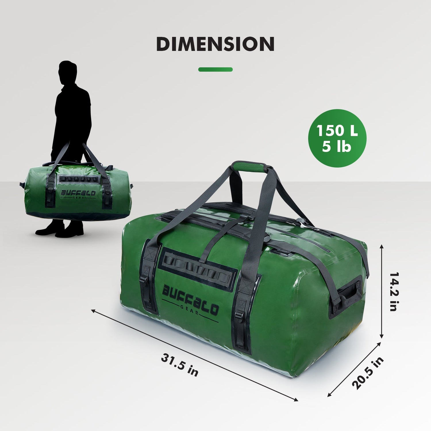Buffalo Gear 159QT Duffel Bag With Waterproof Zipper