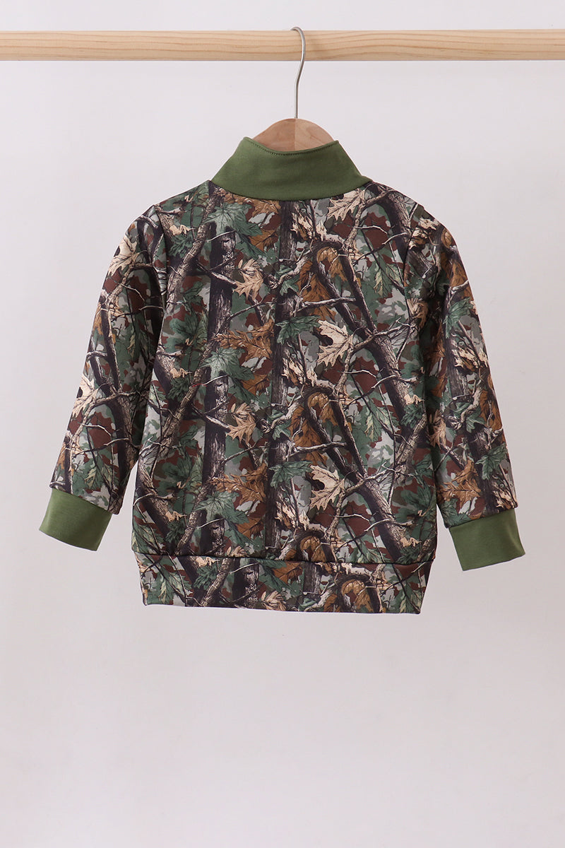 Abby & Evie Kids Camouflage duck embroidery pullover