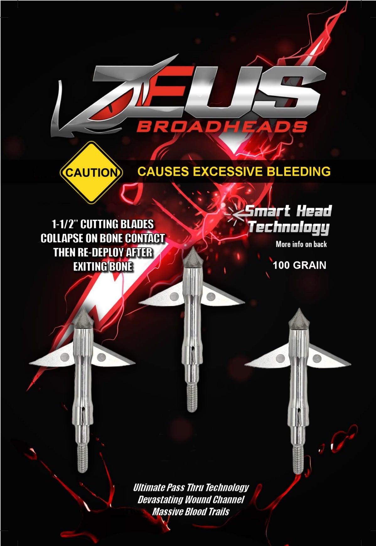 ZEUS 100 GRAIN BROADHEADS (3 PACK)