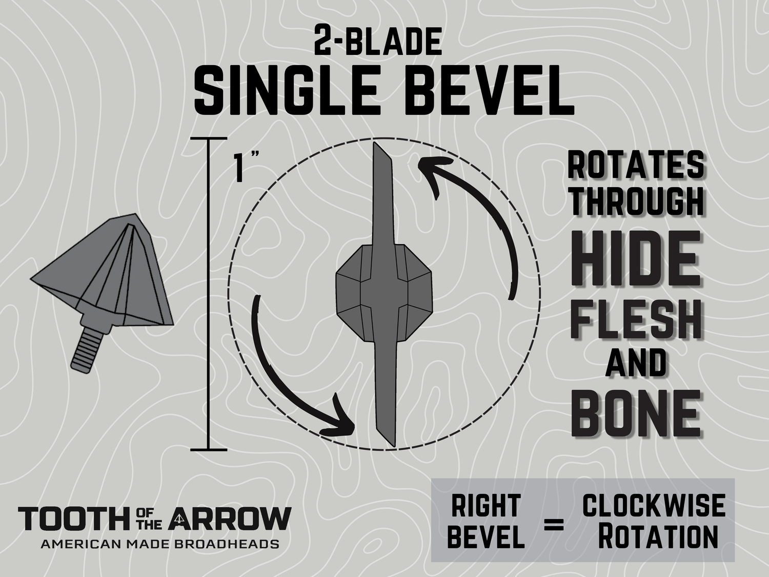 TOTA | 100 grain broadhead | 1-inch single bevel | fixed blade