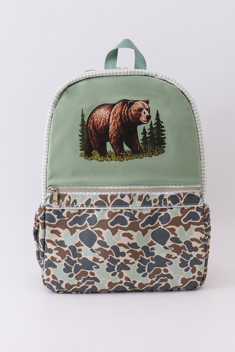 Abby & Evie Kids Camouflage bear print backpack