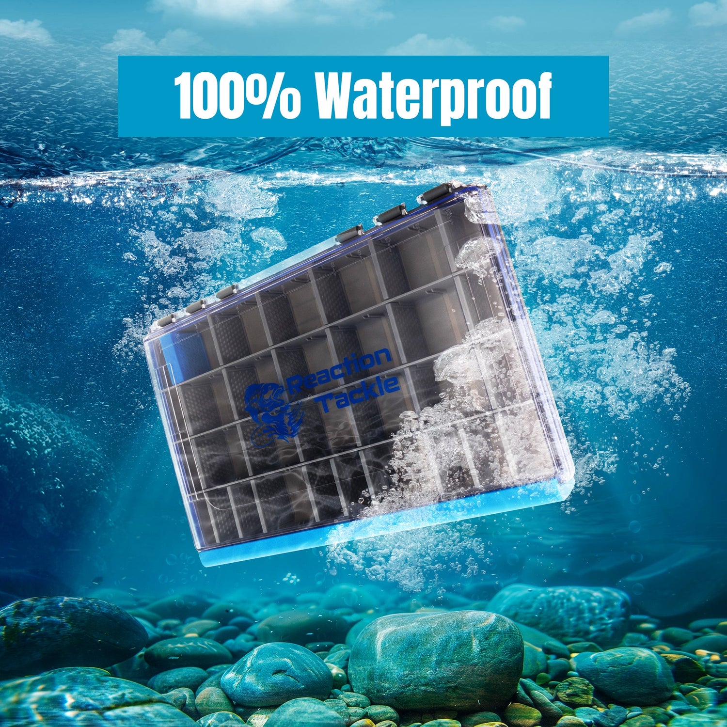 Reaction Tackle Ultra Elite Tackle Tray- Water Resistant with Single Clip Design