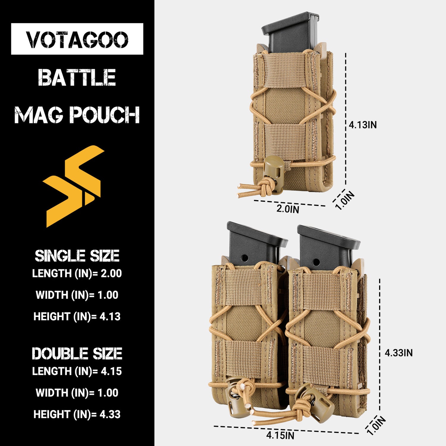 9mm Molle Mag Pouch Open-Top Pistol Mag Pouch