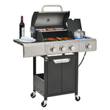Heavy-Duty Stainless Gas Grill + Side Cooker