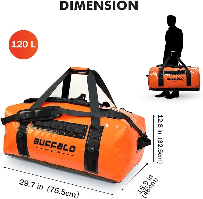 Buffalo Gear 127QT Duffel Dry Bag With Waterproof Zipper