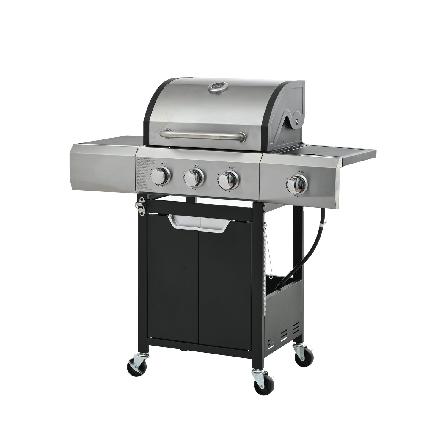Heavy-Duty Stainless Gas Grill + Side Cooker