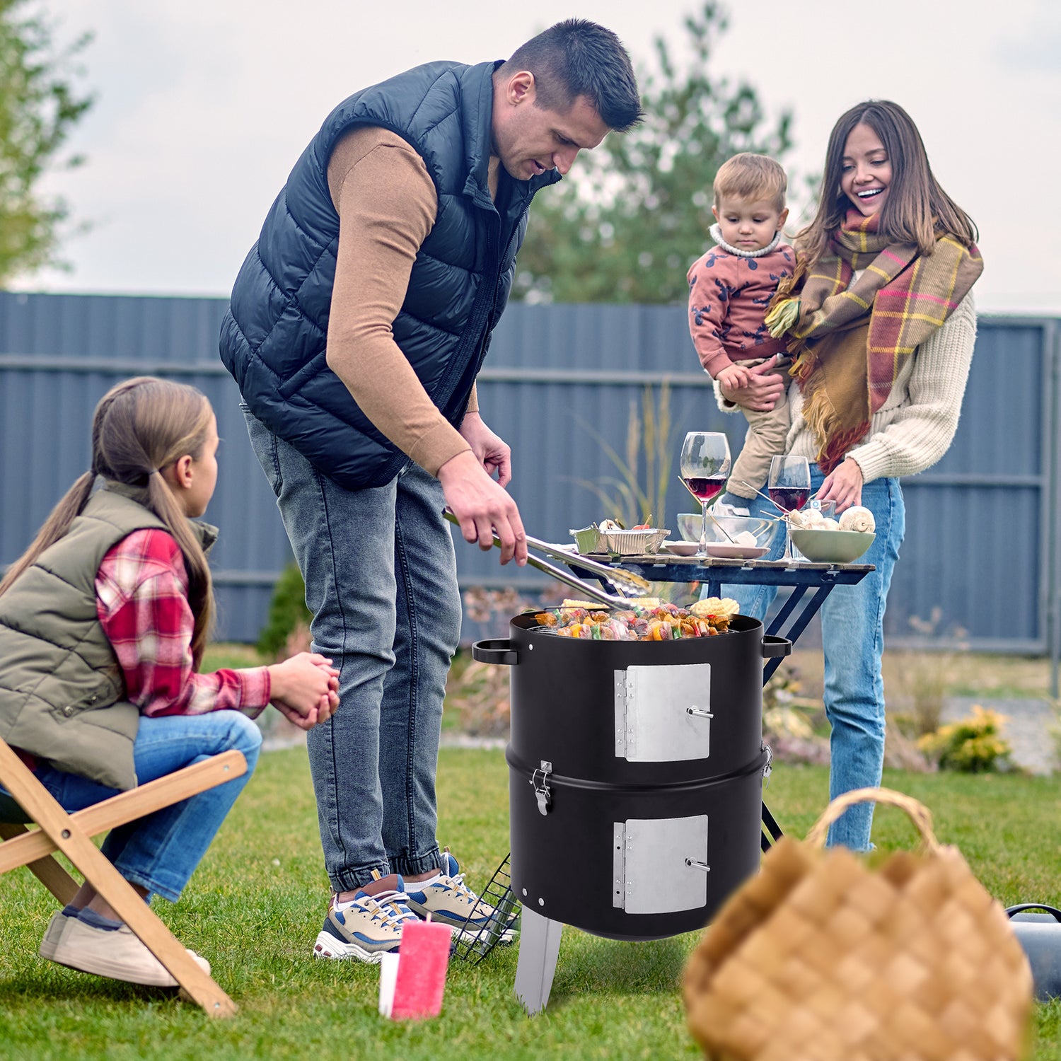 Vertical Steel Charcoal Smoker