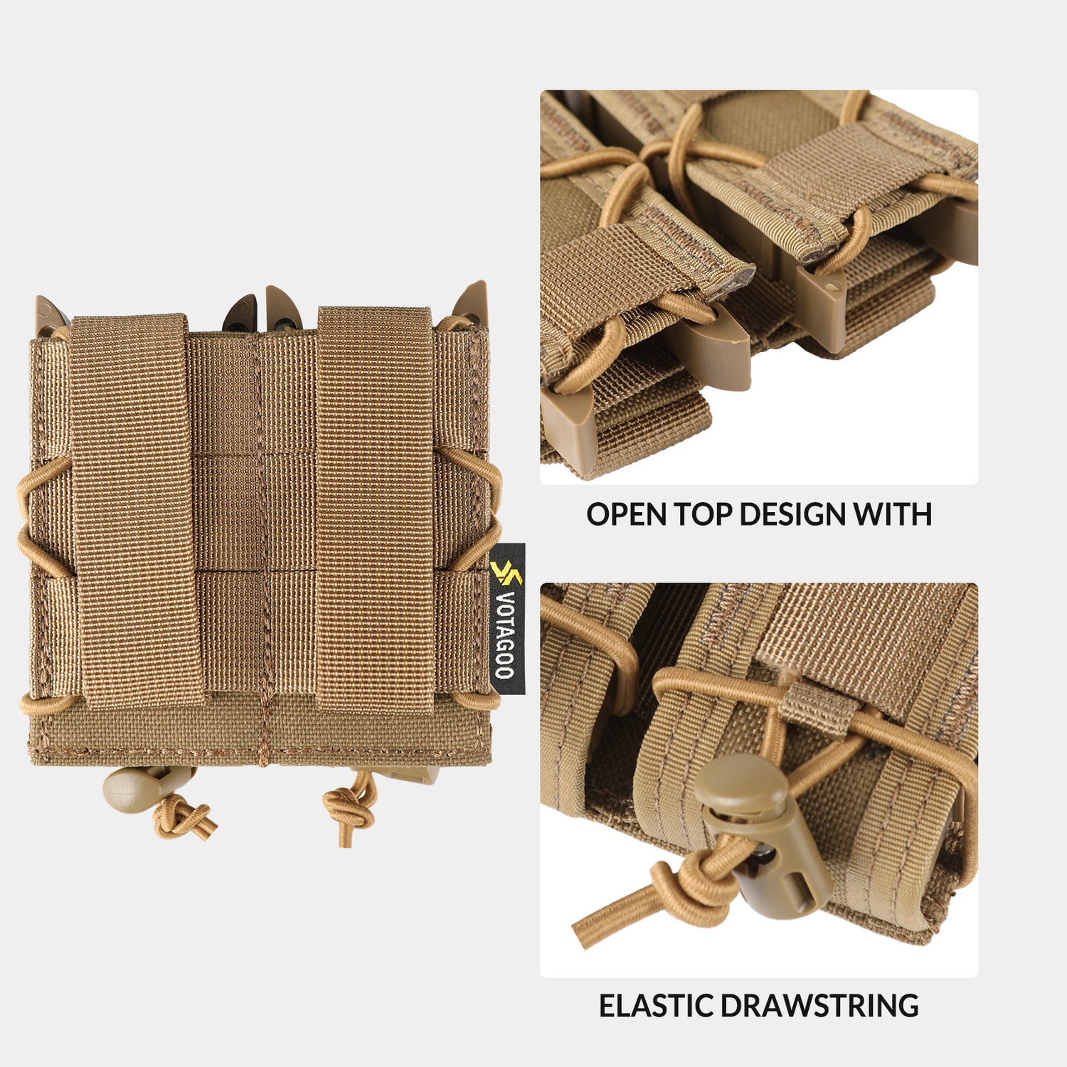9mm Molle Mag Pouch Open-Top Pistol Mag Pouch