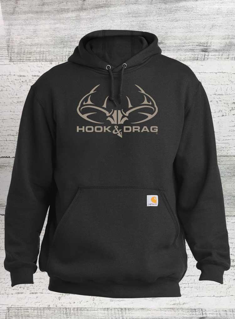 HD Big Buck - Carhartt ®Hook& Drag- Midweight Hooded Sweatshirt - Moss, Black, Carbon Heather