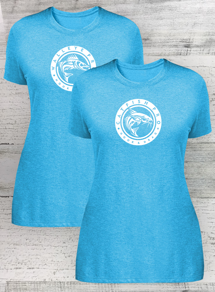 WOMEN’S PERFECT TRI ® TEE -Hook &Drag- CIRCLE SERIES - Walleye Catfish Crappie Bass