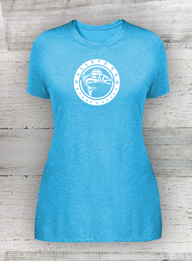 WOMEN’S PERFECT TRI ® TEE -Hook &Drag- CIRCLE SERIES - Walleye Catfish Crappie Bass