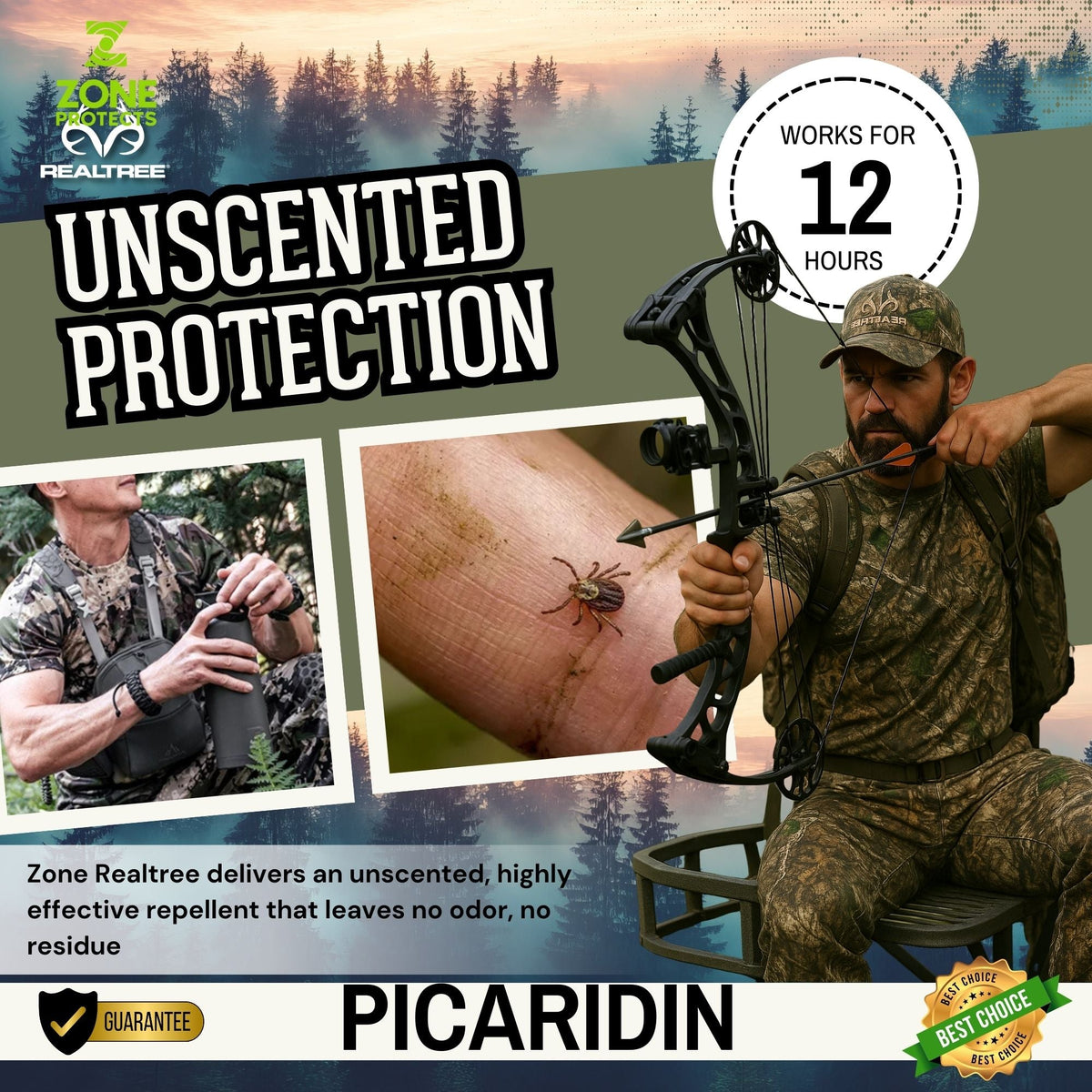 Zone Realtree Unscented Repellent Wipes