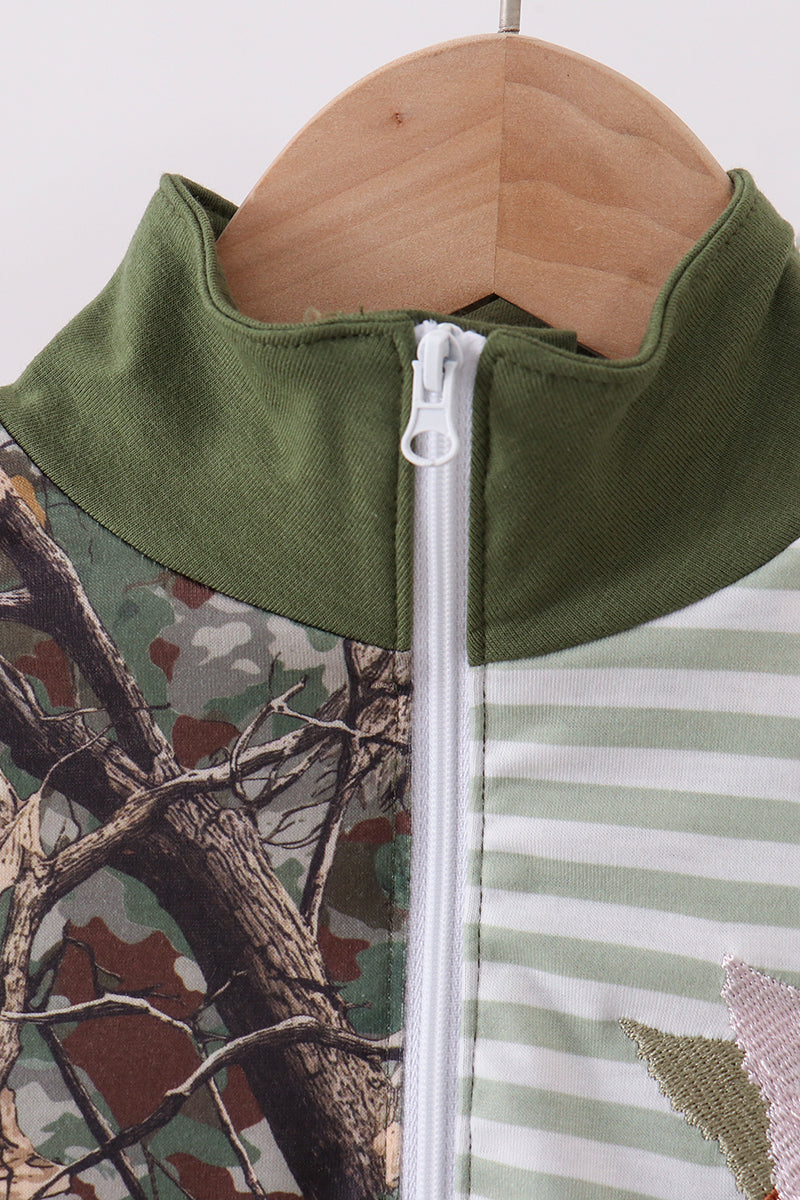 Abby & Evie Kids Camouflage duck embroidery pullover