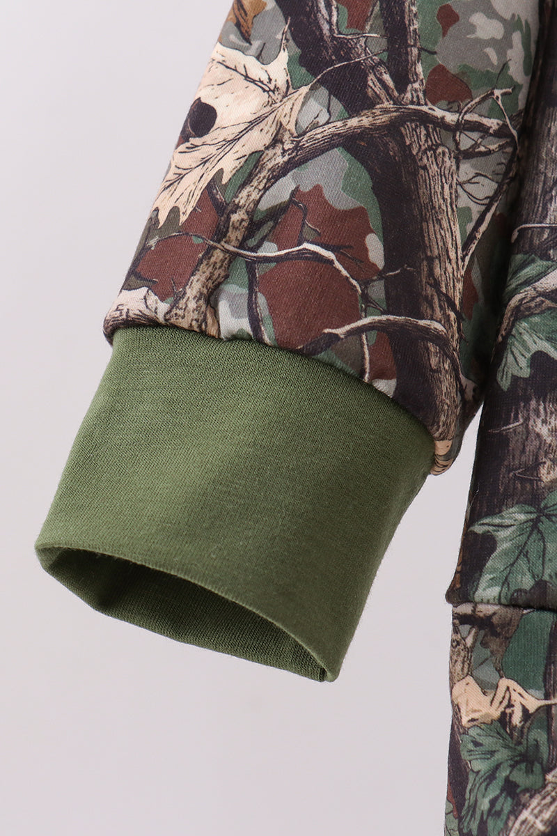 Abby & Evie Kids Camouflage duck embroidery pullover