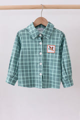 Abby & Evie Kids Duck embroidery button down plaid shirt