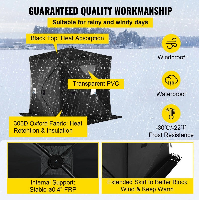 2-3 Person Pop-Up Ice Fishing Shelter