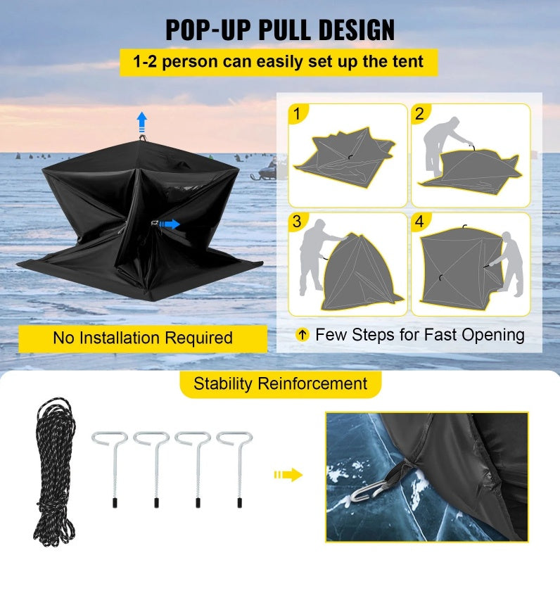 2-3 Person Pop-Up Ice Fishing Shelter